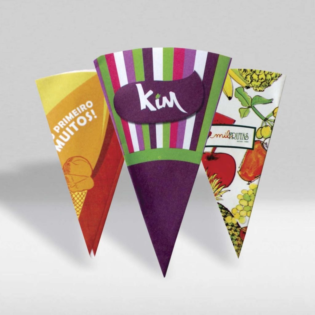 Cone de Papel para Casquinha de Sorvete Personalizado – Brazil Copos